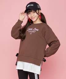 スリットレイヤード風トレーナー