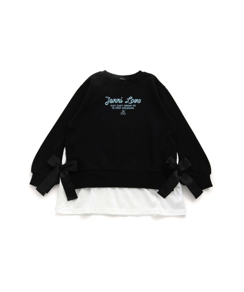 JENNI love（ジェニィラブ）の「スリットレイヤード風トレーナー（スウェット・キッズ・ミント/ブラック/ブラウン・150cm/160cm/130cm/140cm）」の16枚目の写真