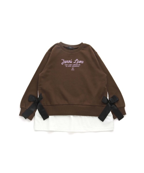 JENNI love（ジェニィラブ）の「スリットレイヤード風トレーナー（スウェット・キッズ・ミント/ブラック/ブラウン・150cm/160cm/130cm/140cm）」の18枚目の写真