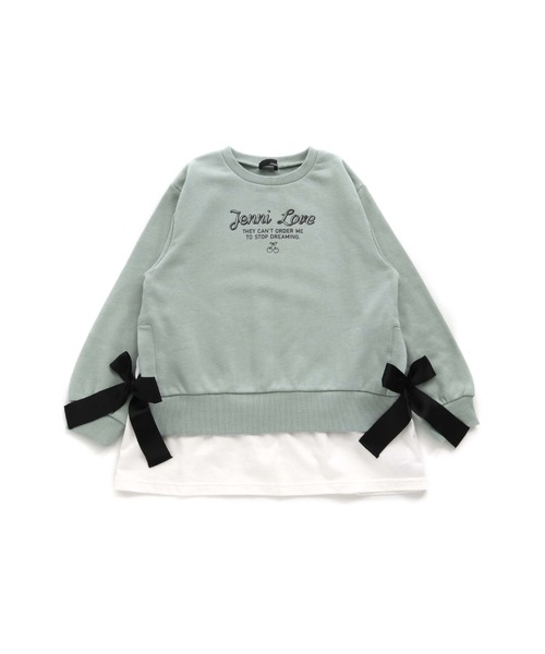 JENNI love（ジェニィラブ）の「スリットレイヤード風トレーナー（スウェット・キッズ・ミント/ブラック/ブラウン・150cm/160cm/130cm/140cm）」の20枚目の写真