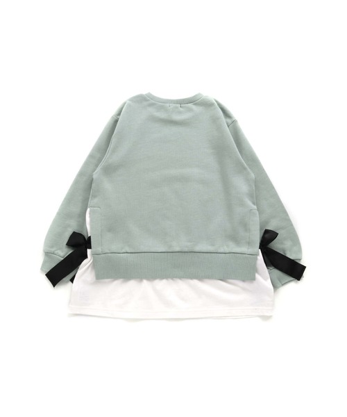 JENNI love（ジェニィラブ）の「スリットレイヤード風トレーナー（スウェット・キッズ・ミント/ブラック/ブラウン・150cm/160cm/130cm/140cm）」の21枚目の写真