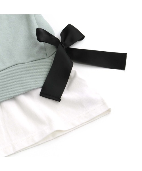 JENNI love（ジェニィラブ）の「スリットレイヤード風トレーナー（スウェット・キッズ・ミント/ブラック/ブラウン・150cm/160cm/130cm/140cm）」の6枚目の写真