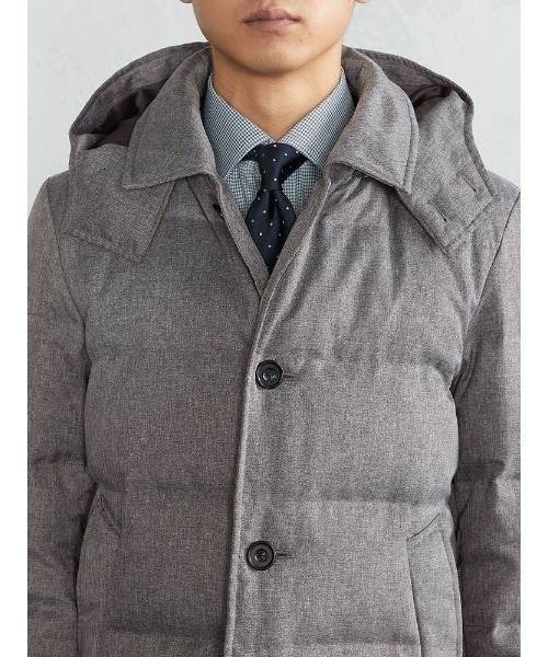 Perfect Suit FActory（パーフェクトスーツファクトリー）の「ビジカジダウンステンカラーコート（ダウンジャケット/コート・メンズ・ネイビー/グレー・LL/S/M/L）」の18枚目の写真