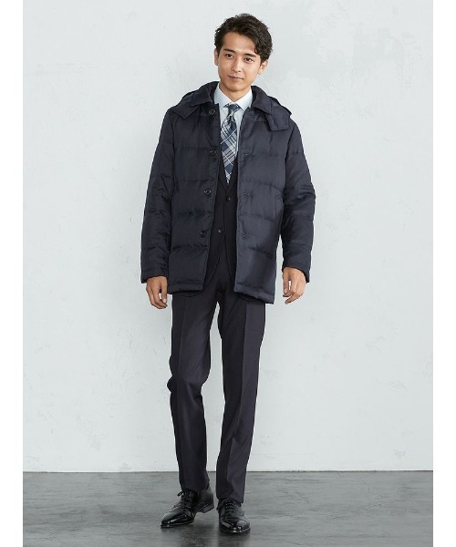 Perfect Suit FActory（パーフェクトスーツファクトリー）の「ビジカジダウンステンカラーコート（ダウンジャケット/コート・メンズ・ネイビー/グレー・LL/S/M/L）」の22枚目の写真