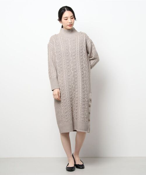 461 を購入できます Pink ワンピース ドレス Ingeborg インゲボルグ のワンピース アラン編ニットロングワンピース 213kaアラン編ニットロングワンピース