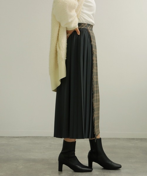 AULI(アウリィ)の「【低身長向けサイズ】チェックプリーツラップ風スカート(スカート・レディース・イエロー/オレンジ/グリーン・S/XS)」の19枚目の写真