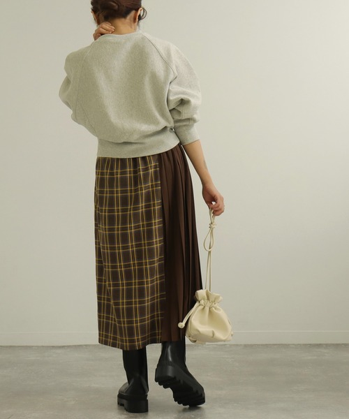 AULI(アウリィ)の「【低身長向けサイズ】チェックプリーツラップ風スカート(スカート・レディース・イエロー/オレンジ/グリーン・S/XS)」の8枚目の写真