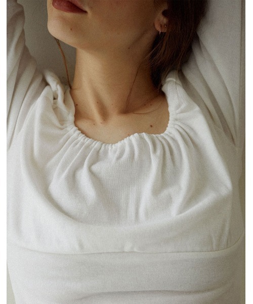 mangata（モンガータ）の「Square neck tee（Tシャツ/カットソー・レディース・ホワイト/ブラック・FREE）」の9枚目の写真