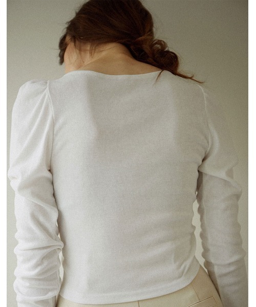 mangata（モンガータ）の「Square neck tee（Tシャツ/カットソー・レディース・ホワイト/ブラック・FREE）」の7枚目の写真