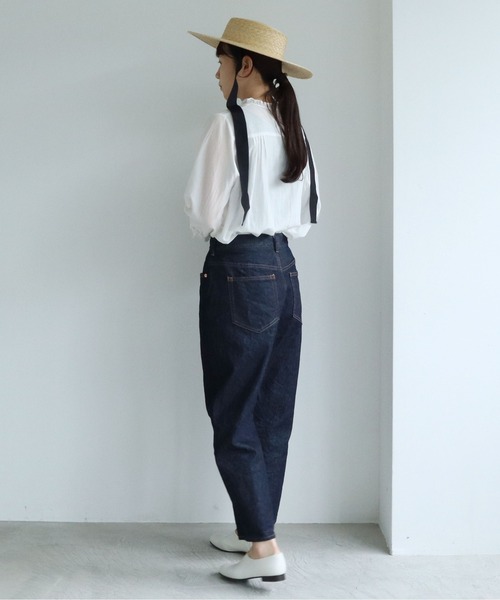 yuni(ユニ )の「12ozDenim 5pkt wide tepered パンツ(デニムパンツ・レディース・ネイビー・SS/S/M)」の8枚目の写真