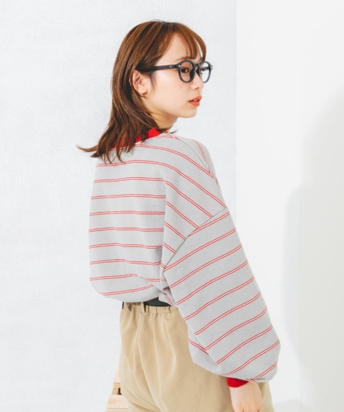 nemne store(ネンネストア)の「マルチボーダーウラケスウェット(スウェット・レディース・ベージュ/グレー/ピンク/グリーン・フリー)」の8枚目の写真