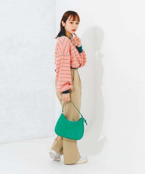 nemne store(ネンネストア)の「マルチボーダーウラケスウェット(スウェット・レディース・ベージュ/グレー/ピンク/グリーン・フリー)」の15枚目の写真