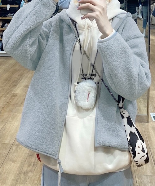 レディース フード付きミディ丈ボアブルゾン（ブルゾン）｜DAY CLOSET