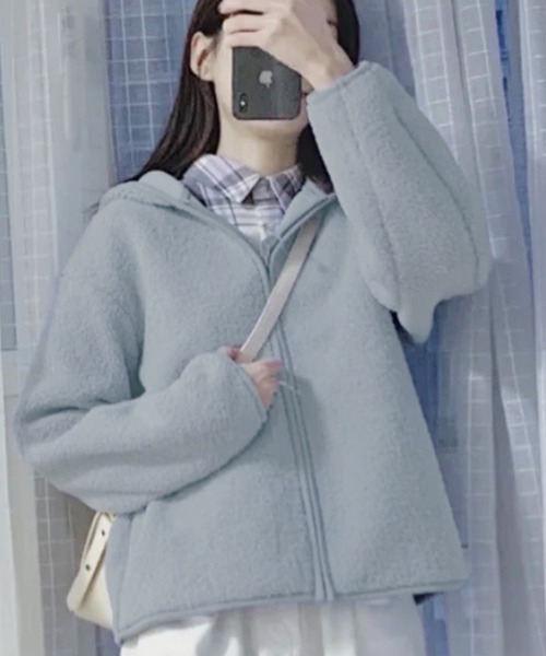 レディース フード付きミディ丈ボアブルゾン（ブルゾン）｜DAY CLOSET