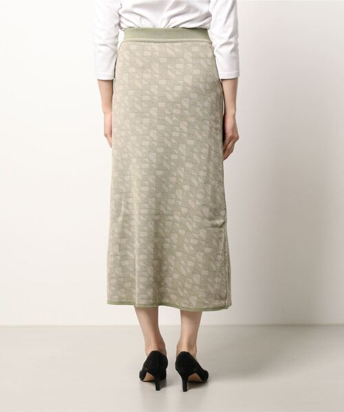 Lugnoncure（ルノンキュール）の「幾何柄ニットスカート（スカート・レディース・ブラック/ベージュ/グリーン・ﾌﾘ-）」の10枚目の写真