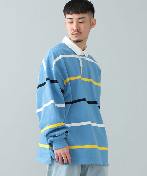 BEAMS（ビームス）の「BEAMS / ヘビーウェイト ワイド ラガーシャツ（Tシャツ/カットソー・メンズ・ライトブルー/ネイビー・S/M/L）」の3枚目の写真