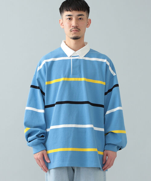 BEAMS（ビームス）の「BEAMS / ヘビーウェイト ワイド ラガーシャツ（Tシャツ/カットソー・メンズ・ライトブルー/ネイビー・S/M/L）」の10枚目の写真