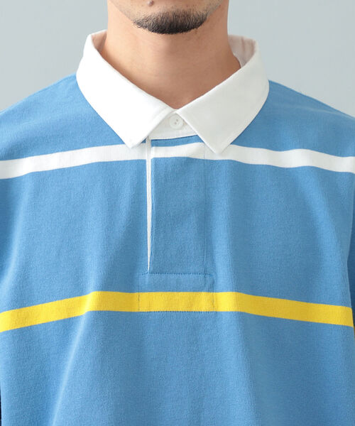 BEAMS（ビームス）の「BEAMS / ヘビーウェイト ワイド ラガーシャツ（Tシャツ/カットソー・メンズ・ライトブルー/ネイビー・S/M/L）」の14枚目の写真