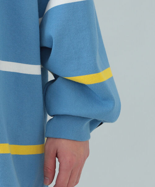 BEAMS（ビームス）の「BEAMS / ヘビーウェイト ワイド ラガーシャツ（Tシャツ/カットソー・メンズ・ライトブルー/ネイビー・S/M/L）」の5枚目の写真