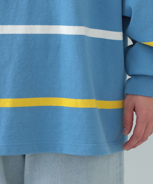 BEAMS（ビームス）の「BEAMS / ヘビーウェイト ワイド ラガーシャツ（Tシャツ/カットソー・メンズ・ライトブルー/ネイビー・S/M/L）」の7枚目の写真