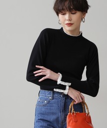 N.（N. Natural Beauty Basic） | レースハイネック総針ニット(ニット/セーター)