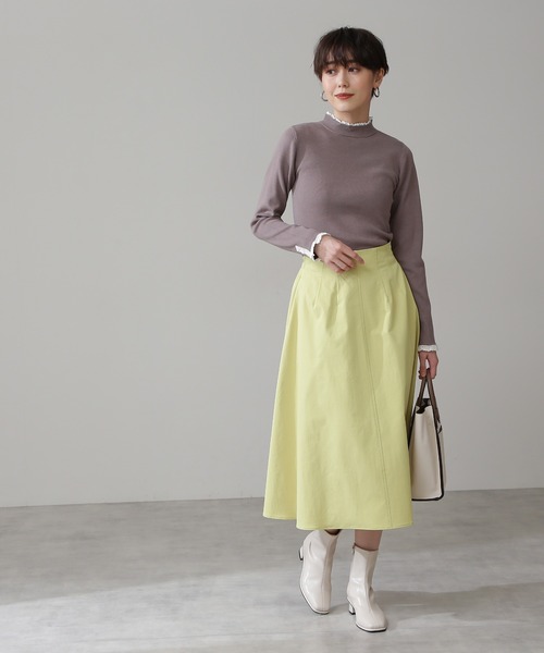 N.（N. Natural Beauty Basic）（エヌエヌナチュラルビューティーベーシック）の「レースハイネック総針ニット（ニット/セーター・レディース・ホワイト/ブラック/ベージュ・MEDIUM）」の15枚目の写真