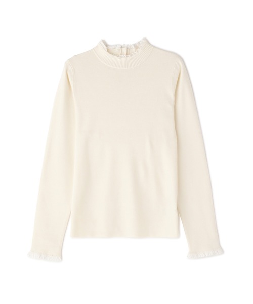 N.（N. Natural Beauty Basic）（エヌエヌナチュラルビューティーベーシック）の「レースハイネック総針ニット（ニット/セーター・レディース・ホワイト/ブラック/ベージュ・MEDIUM）」の16枚目の写真