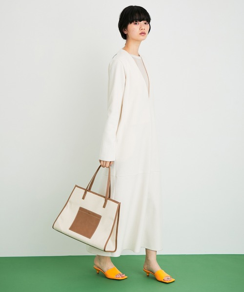 ADAM ET ROPE'（アダムエロペ）の「【一部直営店舗・WEB限定】キャンバスA4トートバッグ（トートバッグ・レディース・ブラウン/ブラック・FREE）」の3枚目の写真