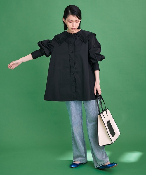 ADAM ET ROPE'（アダムエロペ）の「【一部直営店舗・WEB限定】キャンバスA4トートバッグ（トートバッグ・レディース・ブラウン/ブラック・FREE）」の4枚目の写真