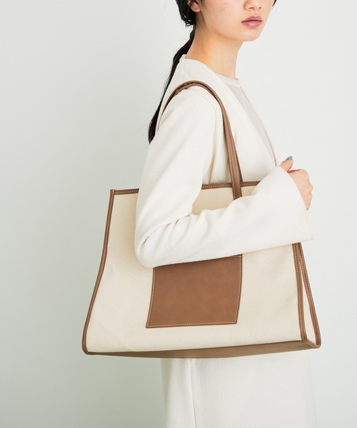 ADAM ET ROPE'（アダムエロペ）の「【一部直営店舗・WEB限定】キャンバスA4トートバッグ（トートバッグ・レディース・ブラウン/ブラック・FREE）」の7枚目の写真
