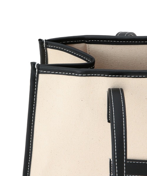 ADAM ET ROPE'（アダムエロペ）の「【一部直営店舗・WEB限定】キャンバスA4トートバッグ（トートバッグ・レディース・ブラウン/ブラック・FREE）」の11枚目の写真