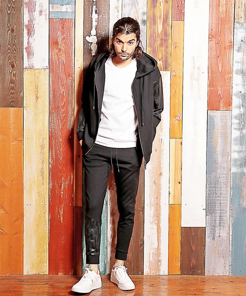 RATTLE TRAP（ラトルトラップ）の「【JUST PLAY】パイソン柄切替ジョガーパンツ（スウェットパンツ・メンズ・ブラック/グレー・S/M/L）」の12枚目の写真