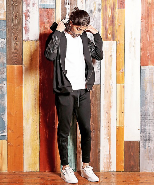 RATTLE TRAP（ラトルトラップ）の「【JUST PLAY】パイソン柄切替ジョガーパンツ（スウェットパンツ・メンズ・ブラック/グレー・S/M/L）」の13枚目の写真