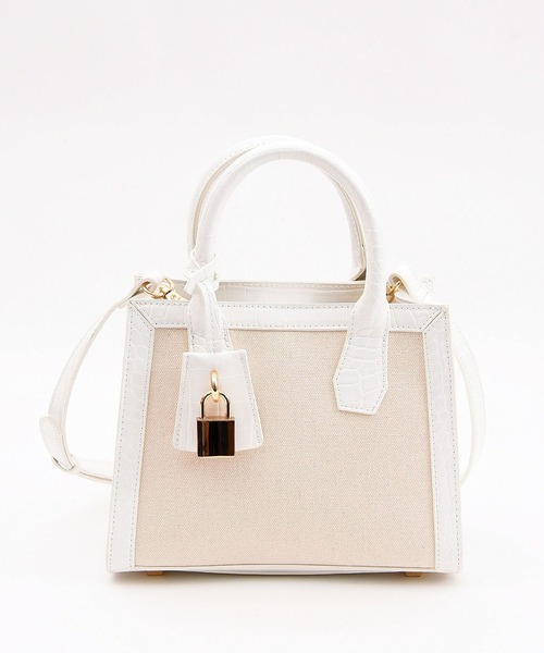 SMIR NASLI(サミールナスリ)の「フレームスクエア2WAY ミニトートバッグ(トートバッグ・レディース・ブラック/ブラウン/オフホワイト・9)」の4枚目の写真