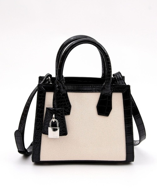 SMIR NASLI(サミールナスリ)の「フレームスクエア2WAY ミニトートバッグ(トートバッグ・レディース・ブラック/ブラウン/オフホワイト・9)」の10枚目の写真