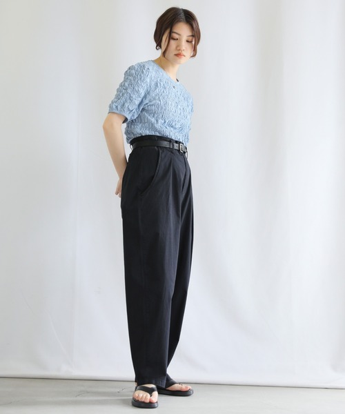 select MOCA（セレクトモカ）の「2022 SS ハイウエストカーブタックパンツ（カーゴパンツ・レディース・ブラック/ベージュ/カーキ・SMALL/MEDIUM）」の17枚目の写真