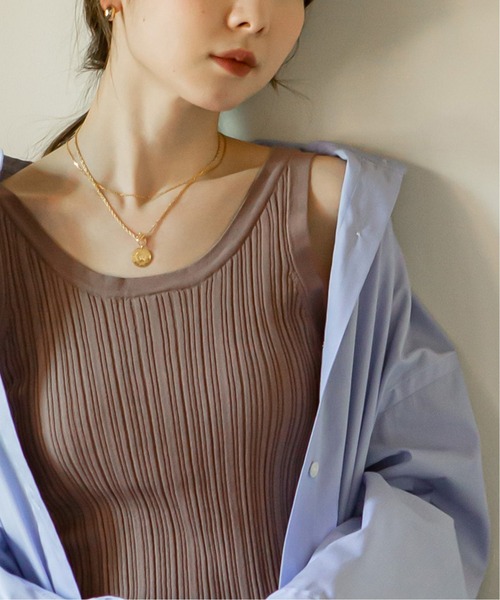 ADAWAS(アダワズ)の「【ADAWAS】PLEATED STITCHタンクトップ◆(タンクトップ・レディース・ブラック/ブラウン/ピンク/ナチュラル・FREE)」の10枚目の写真