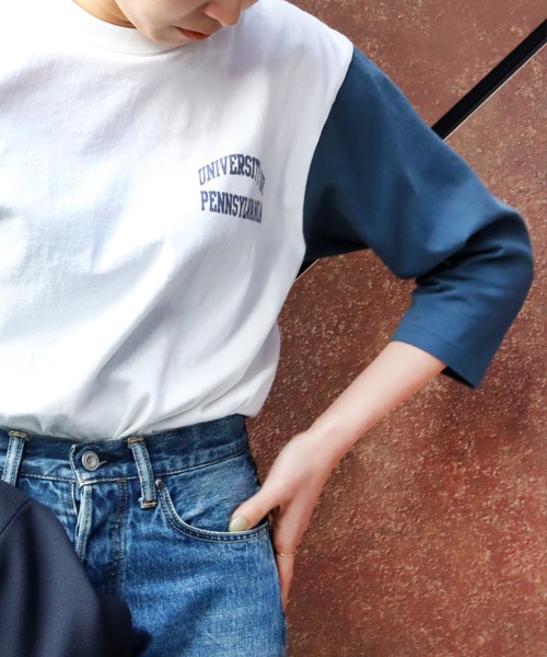 Bonum（ボナム）の「【GOOD ROCK SPEED/グッドロックスピード】PENNSYLVANIA Univ. Baseball T：ロンT（Tシャツ/カットソー・レディース・ネイビー・FREE）」の20枚目の写真
