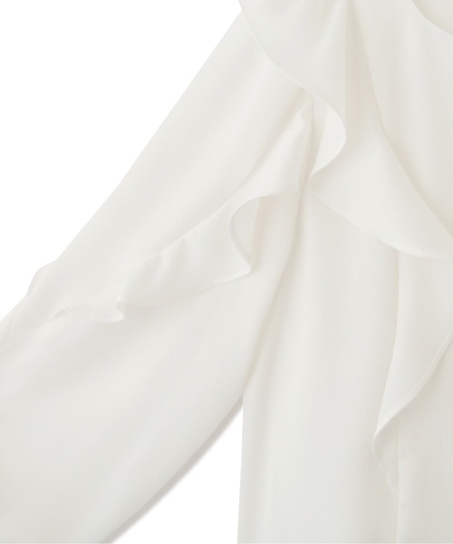 PROPORTION BODY DRESSING（プロポーションボディドレッシング）の「ラッフルサテンブラウス / 1212110300（シャツ/ブラウス・レディース・ライトグリーン/ホワイト系その他/ブルー・SMALL/MEDIUM）」の10枚目の写真