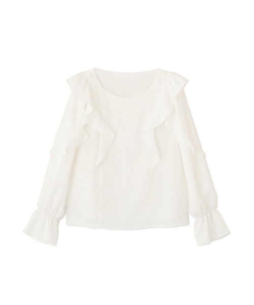 PROPORTION BODY DRESSING（プロポーションボディドレッシング）の「ラッフルサテンブラウス / 1212110300（シャツ/ブラウス・レディース・ライトグリーン/ホワイト系その他/ブルー・SMALL/MEDIUM）」の13枚目の写真