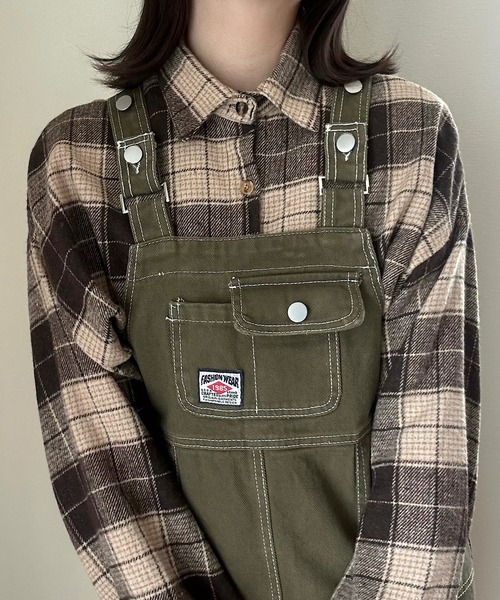 Cham.(チャム)の「色味がかわいいチェックシャツ(シャツ/ブラウス・レディース・ブラウン/ブラック/ネイビー/グレー・F)」の12枚目の写真