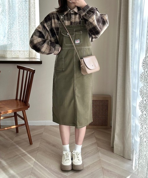 Cham.(チャム)の「色味がかわいいチェックシャツ(シャツ/ブラウス・レディース・ブラウン/ブラック/ネイビー/グレー・F)」の9枚目の写真