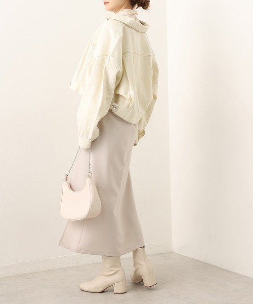 one after another NICE CLAUP（ワンアフターアナザーナイスクラップ）の「ゆるシルエットGジャン（デニムジャケット・レディース・ブラック/アイボリー/ワンウォッシュ/ラベンダー・FREE）」の9枚目の写真