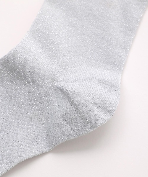 X-girl(エックスガール)の「X-girl HEART GLITTER SOCKS(ソックス/靴下・レディース・ホワイト/ブラック/パープル・ONE SIZE)」の6枚目の写真