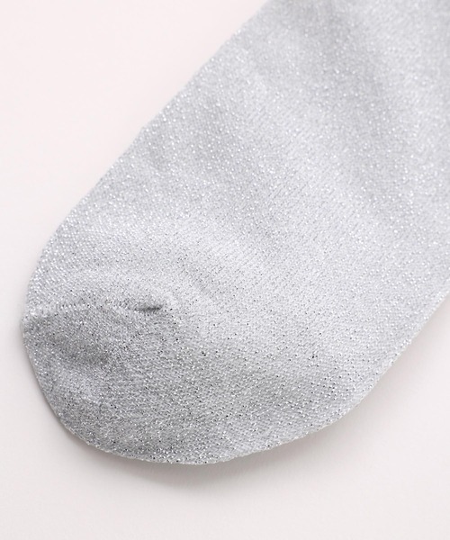 X-girl(エックスガール)の「X-girl HEART GLITTER SOCKS(ソックス/靴下・レディース・ホワイト/ブラック/パープル・ONE SIZE)」の7枚目の写真