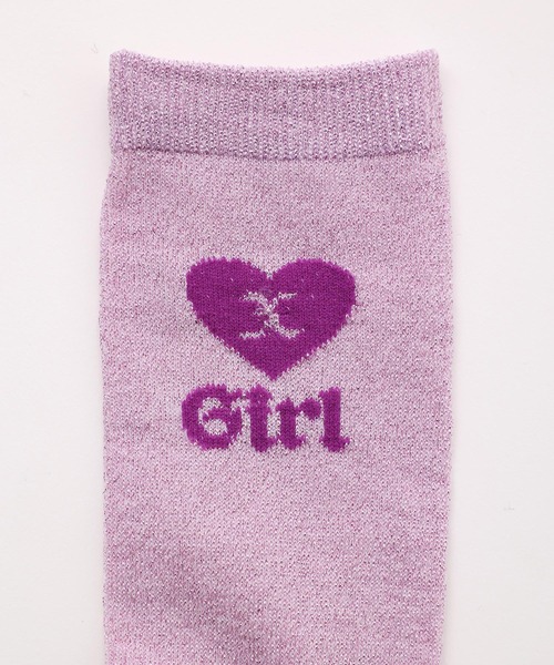 X-girl(エックスガール)の「X-girl HEART GLITTER SOCKS(ソックス/靴下・レディース・ホワイト/ブラック/パープル・ONE SIZE)」の10枚目の写真