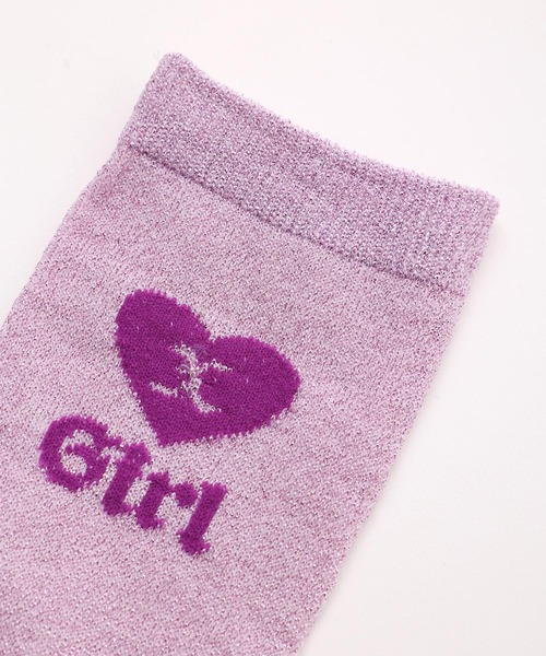 X-girl(エックスガール)の「X-girl HEART GLITTER SOCKS(ソックス/靴下・レディース・ホワイト/ブラック/パープル・ONE SIZE)」の11枚目の写真