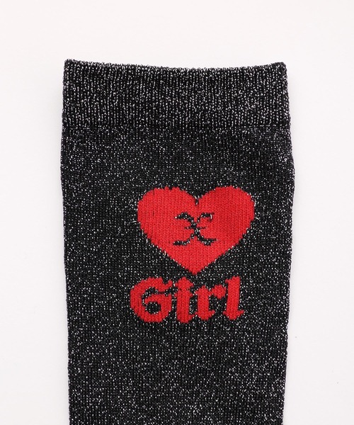 X-girl(エックスガール)の「X-girl HEART GLITTER SOCKS(ソックス/靴下・レディース・ホワイト/ブラック/パープル・ONE SIZE)」の15枚目の写真