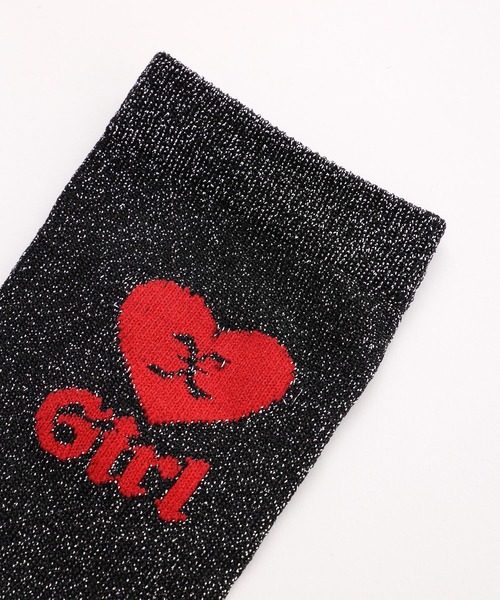 X-girl(エックスガール)の「X-girl HEART GLITTER SOCKS(ソックス/靴下・レディース・ホワイト/ブラック/パープル・ONE SIZE)」の16枚目の写真