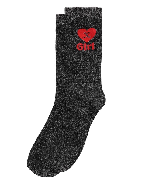X-girl(エックスガール)の「X-girl HEART GLITTER SOCKS(ソックス/靴下・レディース・ホワイト/ブラック/パープル・ONE SIZE)」の20枚目の写真